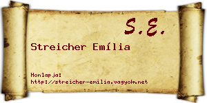 Streicher Emília névjegykártya